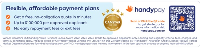 Flexible, affordable payment plans with Handypay — view our finance options